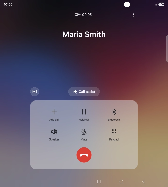 Press the end call icon.