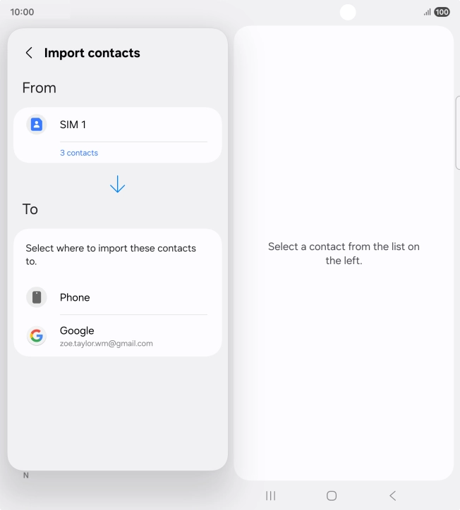 Press the required Google account.