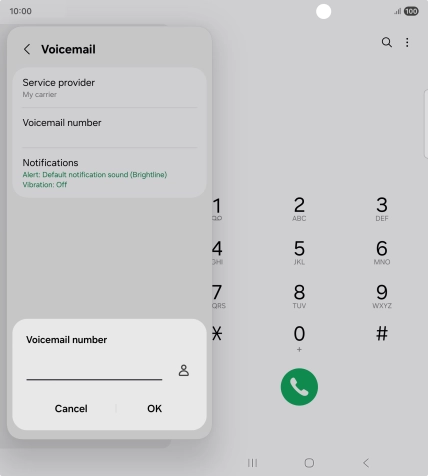 Key in +447836121121 and press OK.