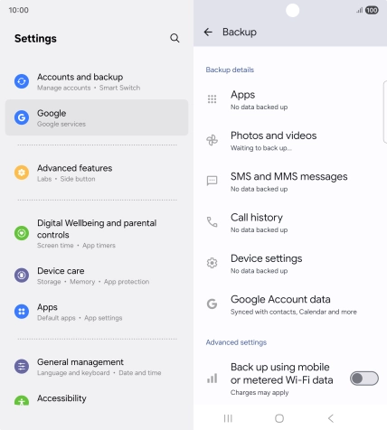 Press the indicator next to 