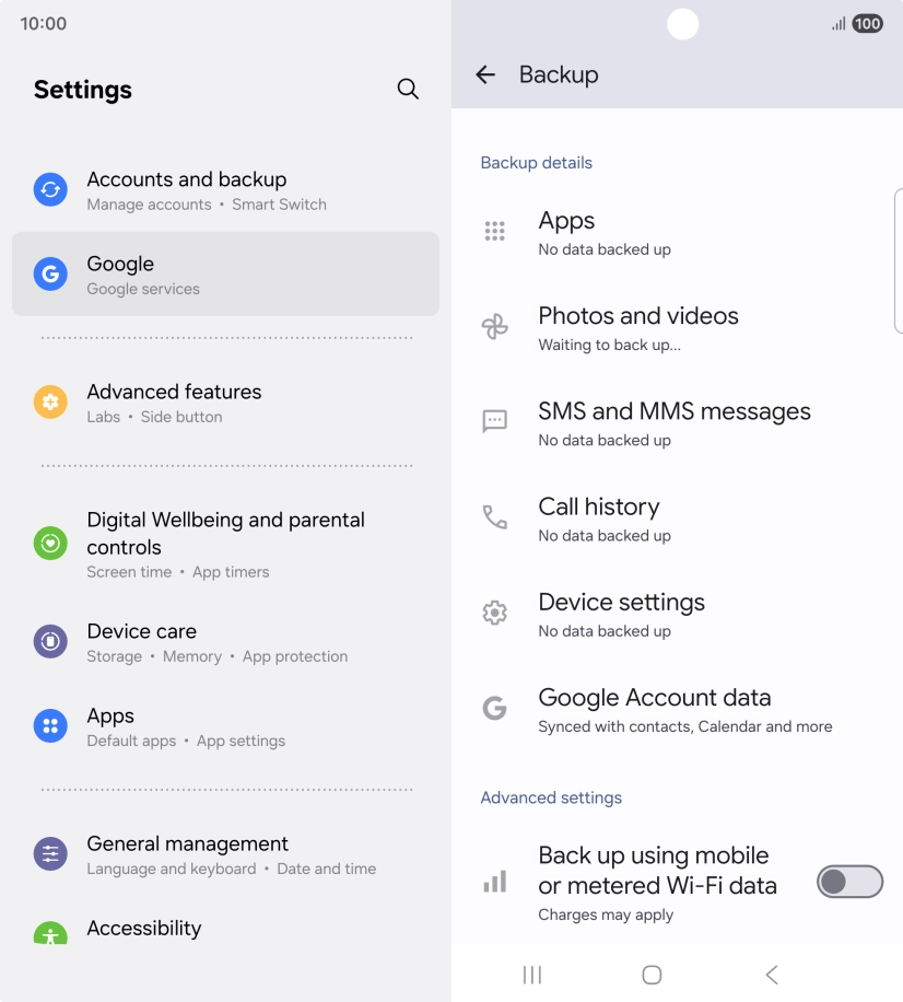 Press the indicator next to 