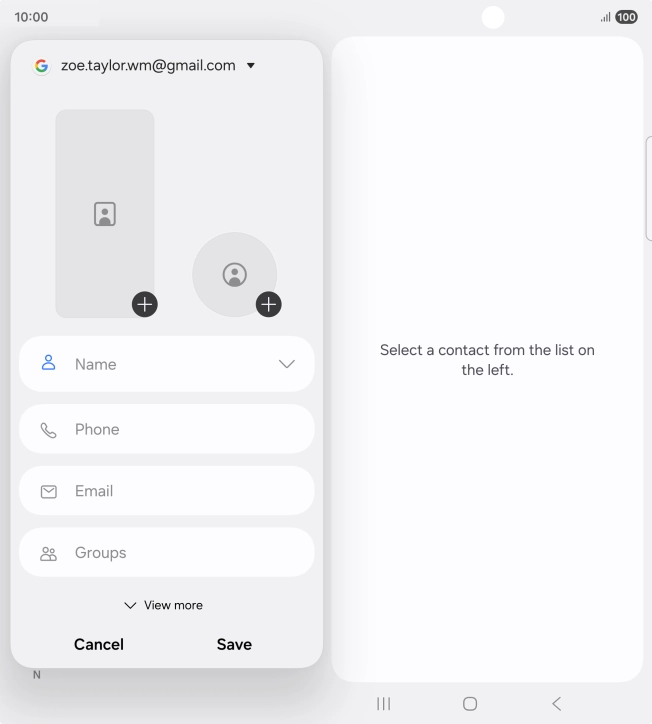 Press the address book drop down list.