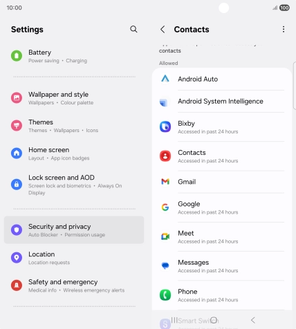 Press the required app.