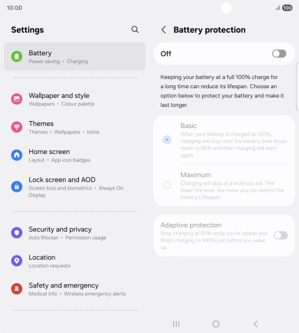 Press the indicator to turn the function on or off.