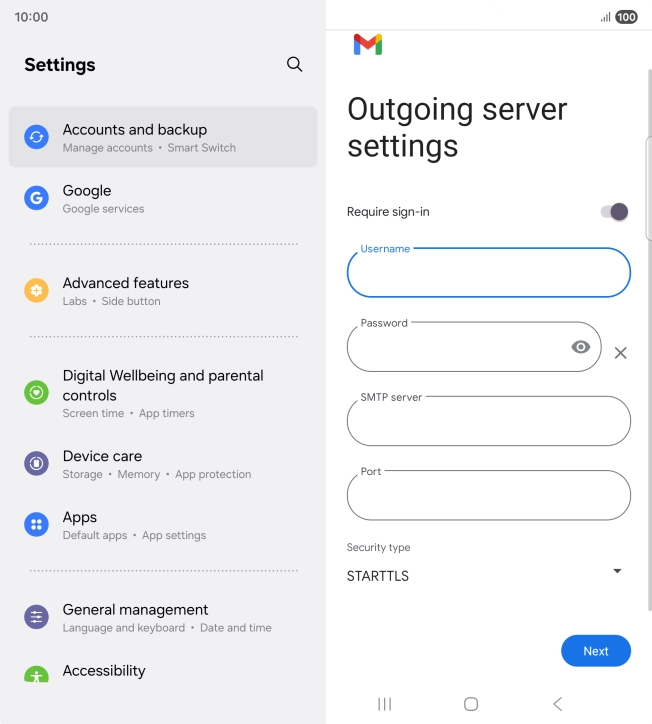 Press the field below 