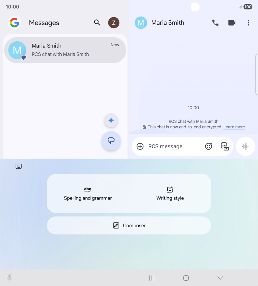 To generate a text, press Composer and follow the instructions on the screen to use the function.