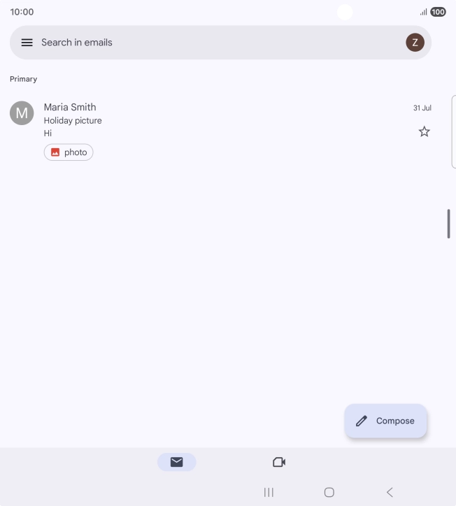 Press the menu icon.