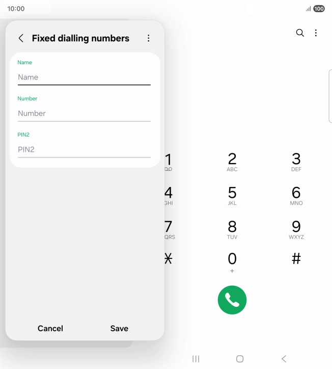 Press Name and key in the required name.