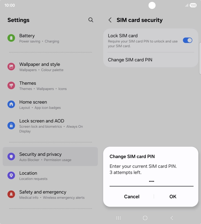 Key in your current PIN and press OK.
