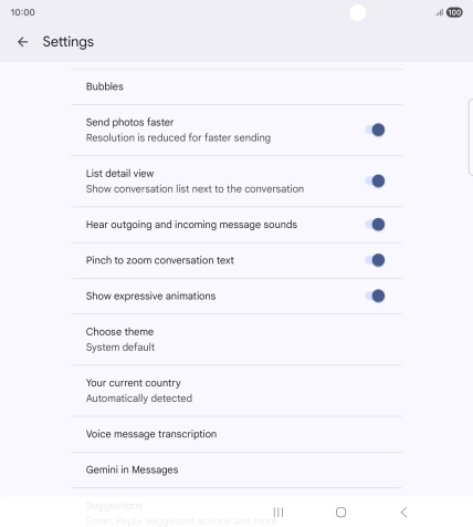 Press Gemini in Messages.