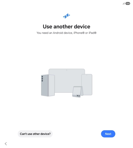 Press Can't use other device?.