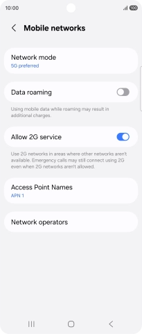 Press Network mode.