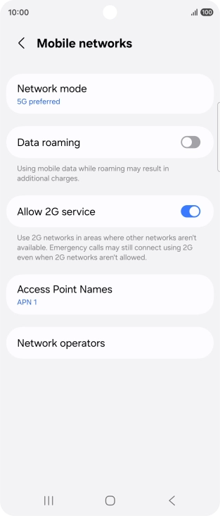 Press Network mode.