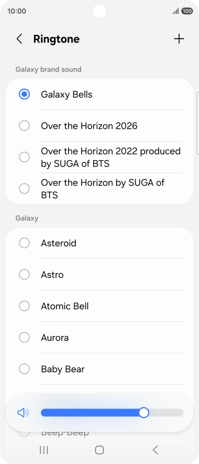 Press the required ring tones to hear them.