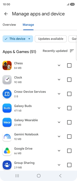 Press the required app.