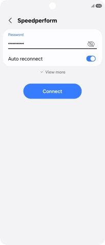 Key in the password for the Wi-Fi network and press Connect. Key in the password for the Wi-Fi network and press Connect.