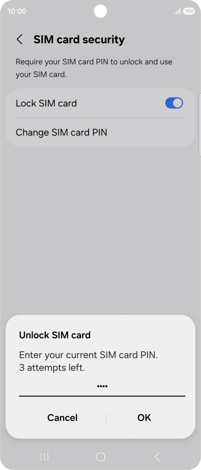 Key in your PIN and press OK.