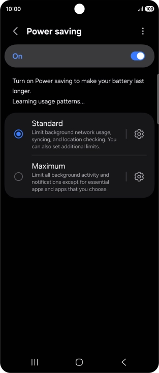 Press the indicator next to the required setting. Press the indicator next to the required setting.
