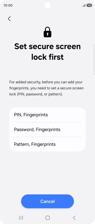 Press the required phone lock code and follow the instructions on the screen to create an additional phone lock code.