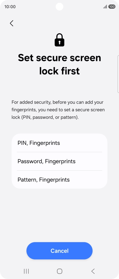 Press the required phone lock code and follow the instructions on the screen to create an additional phone lock code.