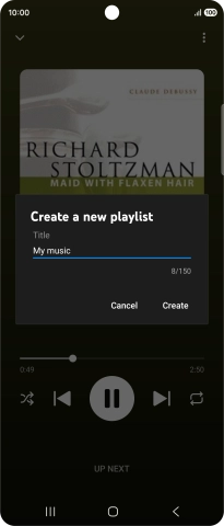 Key in a name for the playlist and press Create.