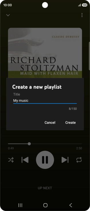 Key in a name for the playlist and press Create.