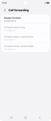 Press the required divert type. Press the required divert type.