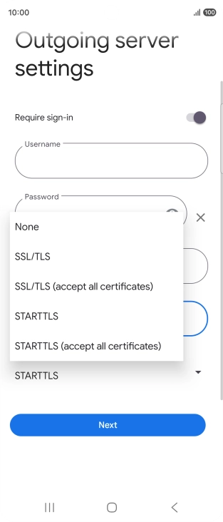 Press SSL/TLS. Press SSL/TLS.
