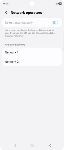 Press the required network.