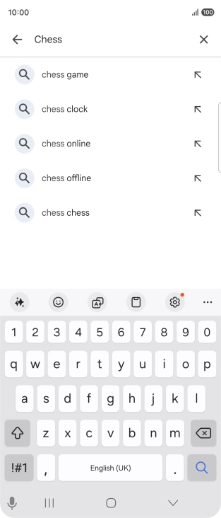 Key in the name or subject of the required app and press the search icon.