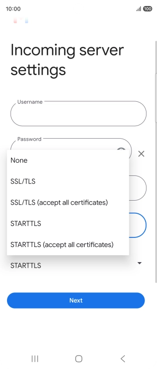 Press SSL/TLS. Press SSL/TLS.