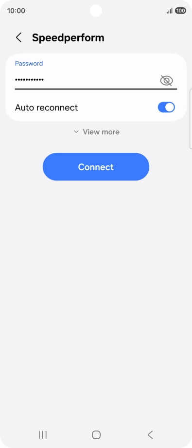 Key in the password for the Wi-Fi network and press Connect.