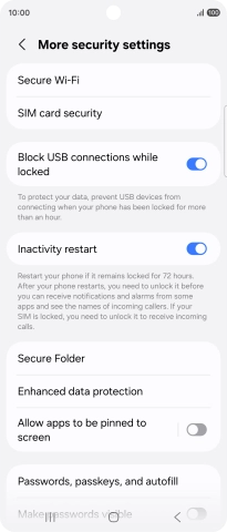 Press SIM card security.