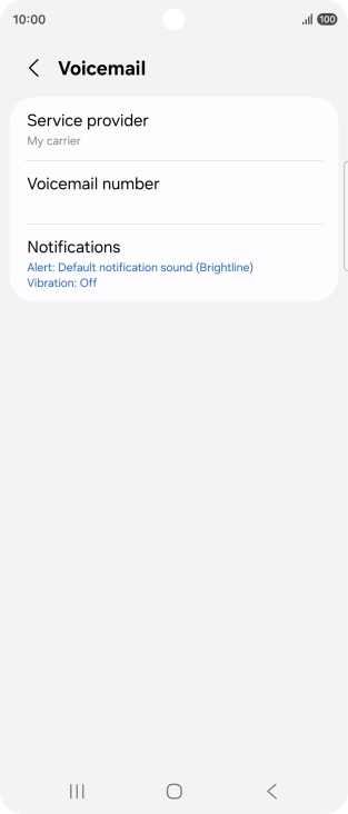 Press Voicemail number.