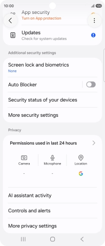 Press More security settings.