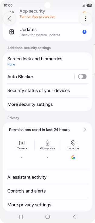 Press More security settings.