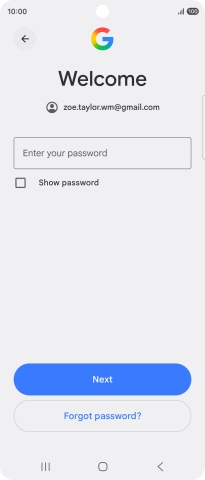 Press Enter your password and key in the password for your Google account.