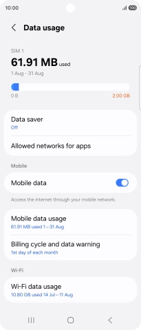 The total data usage is displayed.