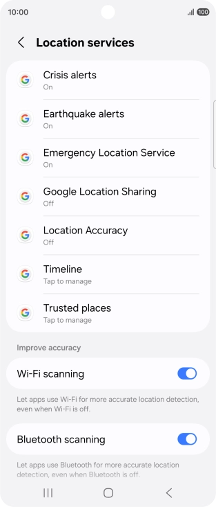 Press Location Accuracy. Press Location Accuracy.