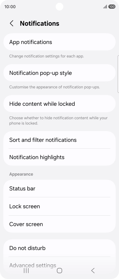 Press App notifications. Press App notifications.