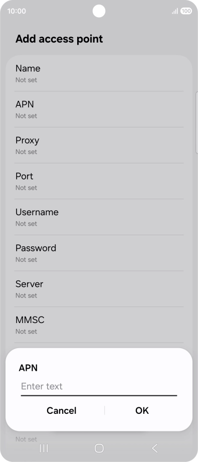 Key in live.vodafone.com and press OK.