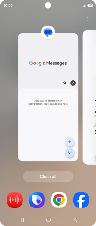 To end one running application, slide your finger upwards on the required application. To end one running application, slide your finger upwards on the required application.
