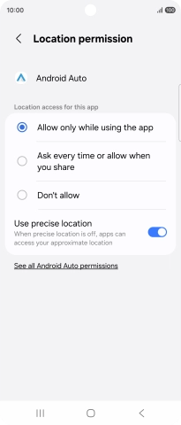 Press the required setting. Press the required setting.