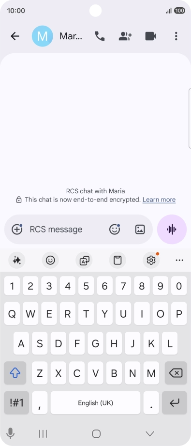 Select an existing conversation or create a new message and press the AI icon.
