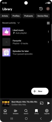 Press the required category and go to the required audio file.