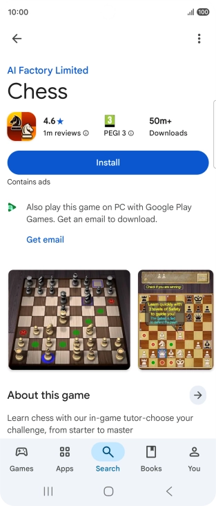 Press Install and follow the instructions on the screen to install the app.