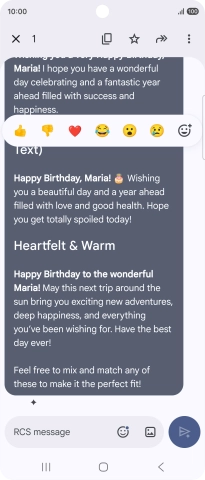 Press and hold the text suggestion from Gemini. Follow the instructions on the screen to use the text suggestion.