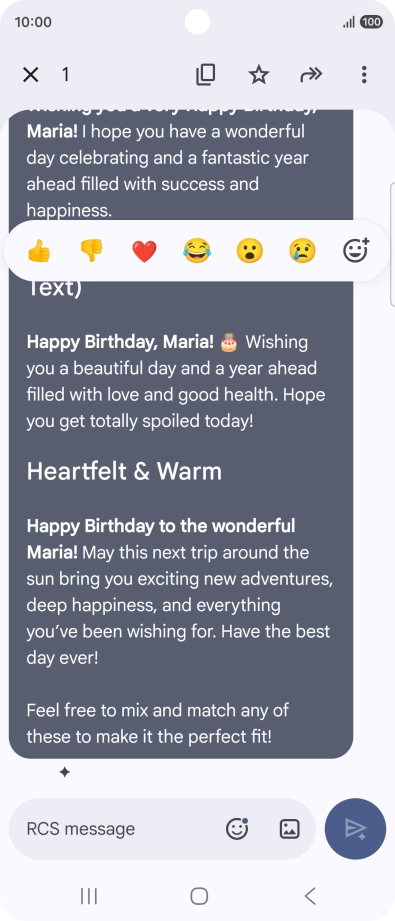 Press and hold the text suggestion from Gemini. Follow the instructions on the screen to use the text suggestion.