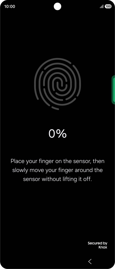 Follow the instructions on the screen to create the phone lock code using your fingerprint.
