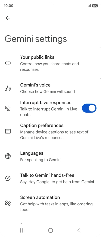 Follow the instructions on the screen to select the required settings.
